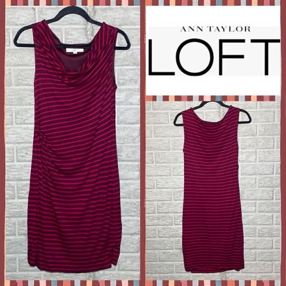 Loft Striped Dress GUC Women's Size Small - Picture 1 of 8